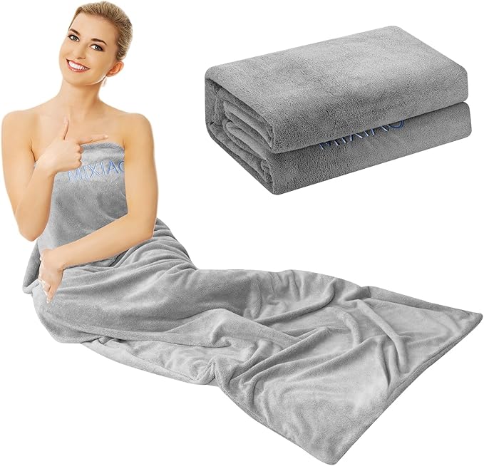 Infrared Sauna Blanket Towel Inserted 30" x 70" Reusable Machine Washable Insert Towel Easy Detoxification Simplifies Clean-Up Super Absorbent Perfect Companion for Infrared Sauna Blanket (Gray)