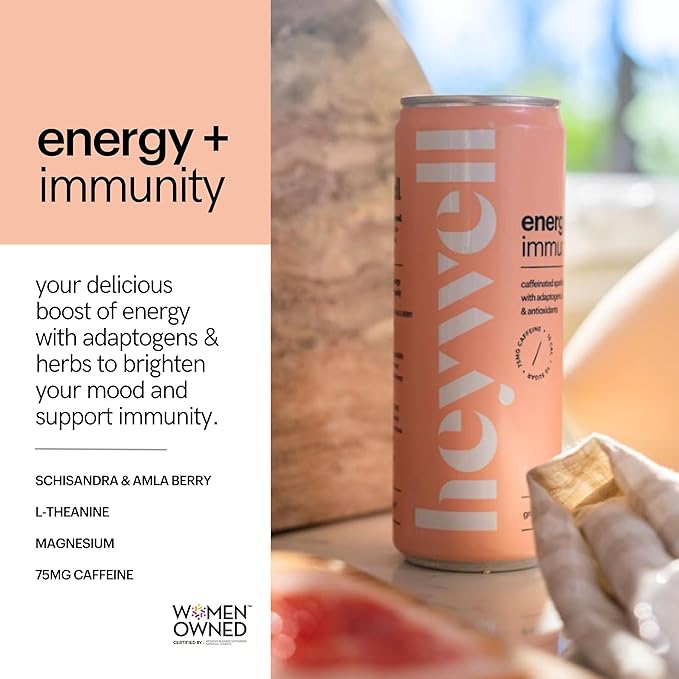 Heywell Sparkling Adaptogenic Drink, Citrus Variety Pack, 12 Fluid Ounce (Pack of 12) - Organic, Non GMO, Vegan, Gluten Free, Dairy Free (12 Pack, Citrus Variety Pack)