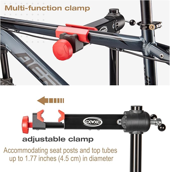 CXWXC Bike Repair Stand - Bicycle Stand For Maintenance Workstand - Ebike Repair Stand Shop Home Mechanics for Mountain Road Bike and E Bike (Black)