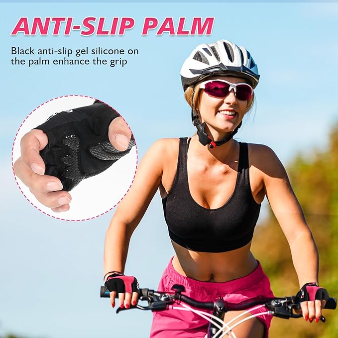 Cycling Gloves with Shock-Absorbing Pad, Extra Grip, Flexible Fit, Light Weight, Breathable for Men and Women Mountain Biking