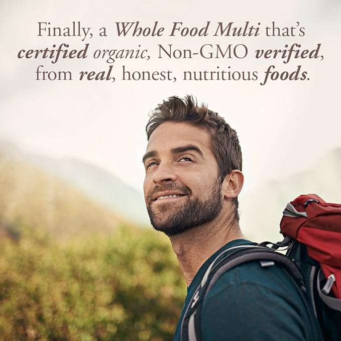 Garden of Life Once Daily Whole Food Multivitamin for Men, Organic Mens Vitamins & Minerals, Vitamin C, Zinc, Vegan, for Health & Well-Being, 60 Tablets