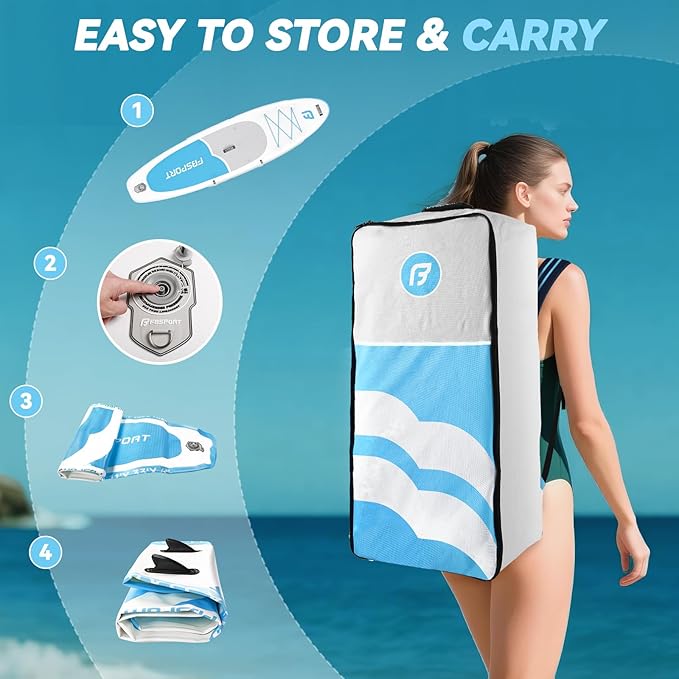 FBSPORT 11FT Premium Inflatable Stand Up Paddle Board with Electric Pump, Yoga Board with SUP Accessories & Carry Bag | Wide Stance, Surf Control, Non-Slip Deck, Leash and Paddle for Youth & Adult