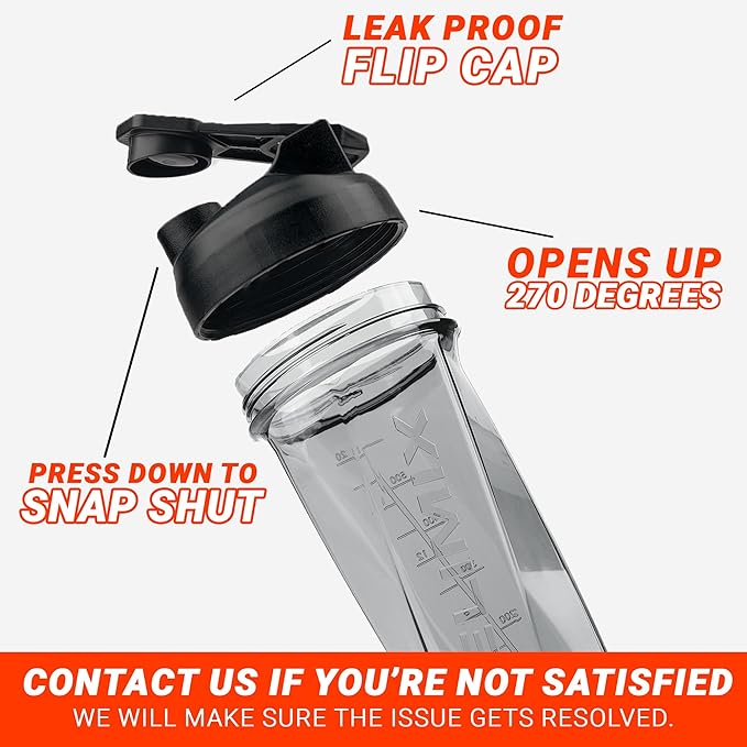 HELIMIX 2.0 Vortex Blender Shaker Bottle Holds upto 28oz | No Blending Ball or Whisk | USA Made | Portable Pre Workout Whey Protein Drink Shaker Cup | Mixes Cocktails Smoothies Shakes | Top Rack Safe