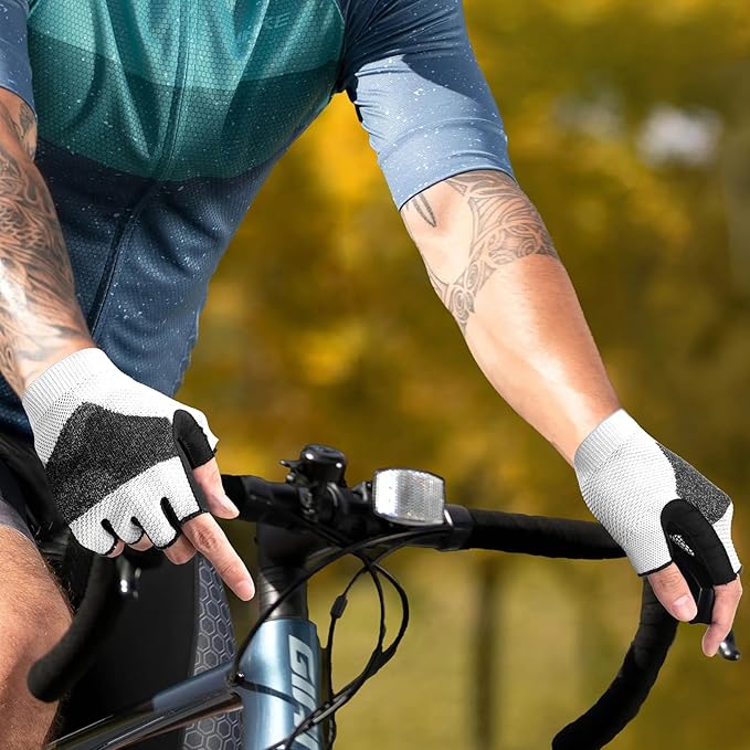 Cycling Gloves for Men Women, Half Finger Bike Gloves for Biking, Gym, Weight Lifting, Rowing, Riding, Outdoor Sports