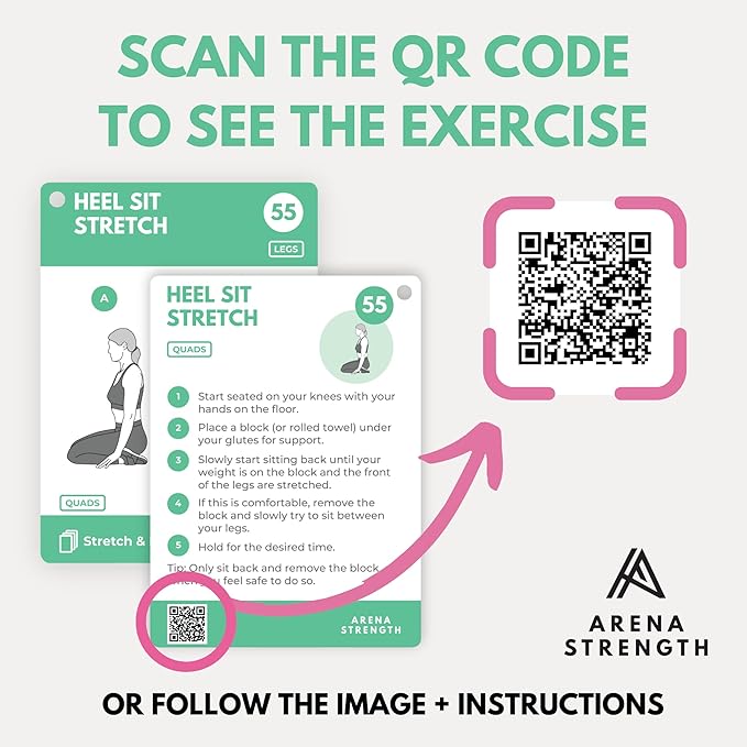 Arena Strength Workout Cards - Instructional Fitness Deck for Booty Band Workouts, Beginner Fitness Guide for Resistance Band Training Exercises at Home. Includes Workout Routines.