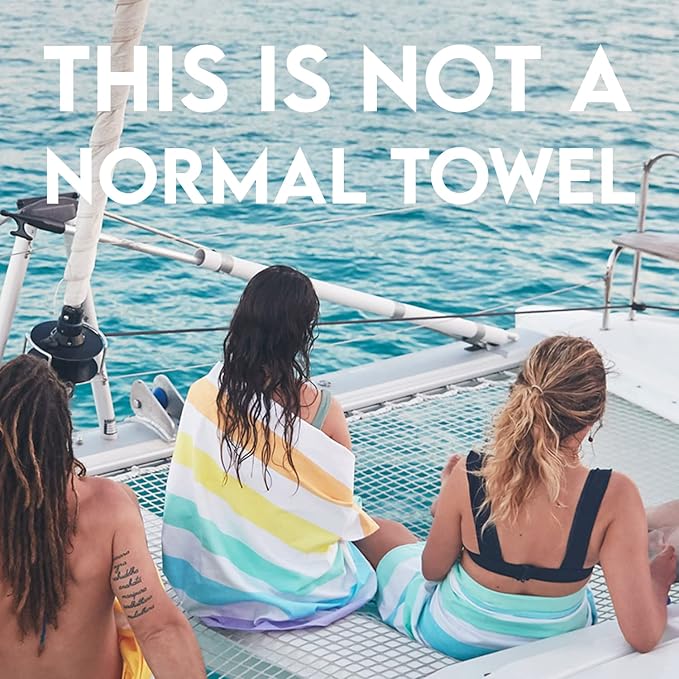 Dock & Bay Beach Towel - Quick Dry, Sand Free - Compact, Lightweight - 100% Recycled - Includes Bag - Summer - Unicorn Waves - Extra Large (200x90cm, 78x35)