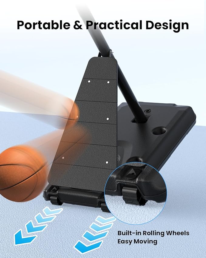 IGL Basketball Hoop Outdoor with 52 Inch Shatterproof Backboard, 10FT Height Portable Basketball Hoop Outdoor, Adjustable Basketball Goal System