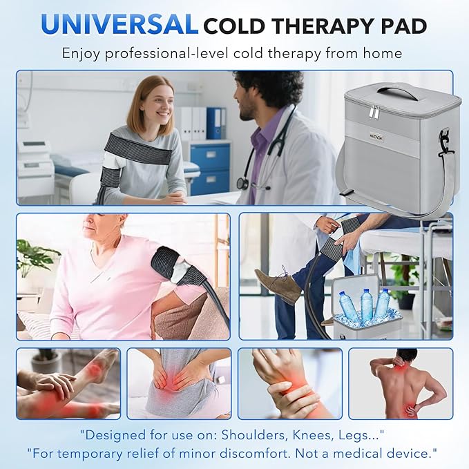 Cold Therapy Machine with Programmable Timer: Portable Ice Therapy for Knee After Surgery - Knee Replacement Recovery System for Pain Relief - Cryotherapy Machine for Shoulder, Hip and Ankle