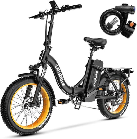 Foldable Electric Bike for Adults, Peak 1000W Brushless Motor 30MPH 70Miles City Commuter Ebike, 48V 20AH Lithium Battery, 20" Fat Tire 7-Speed E-Bicycle with Front Suspension Colourful LCD Display