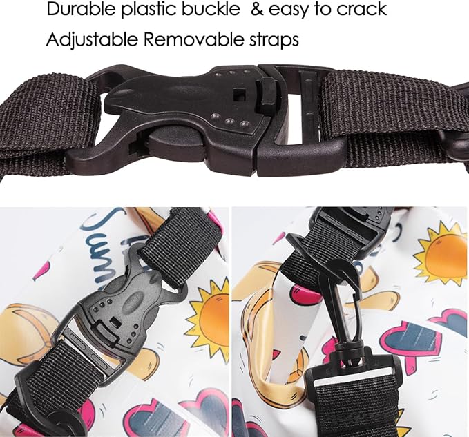 Dry Bag Waterproof,5L Roll Top Backpack Floating Dry Bag for Kayaking Boating Swimming Hiking Camping Outdoor Activities,White Summer