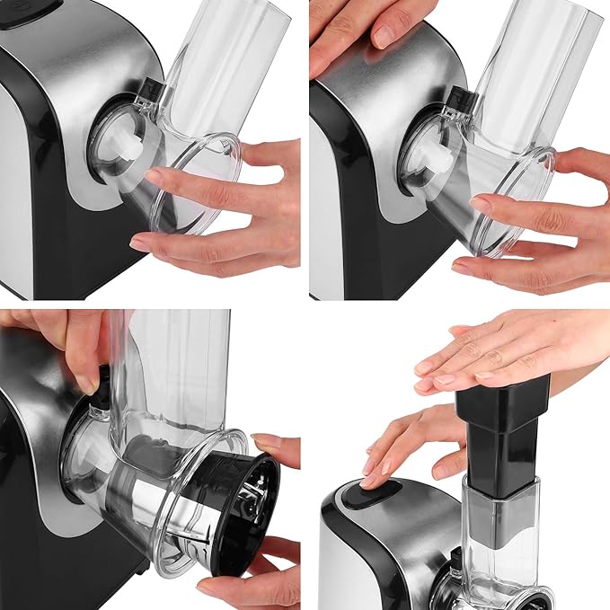 Electric Cheese Grater 5 In 1 Professional One-Touch Control Professional electric slicer/shredder, Spiralizer for Veggies, Carrots