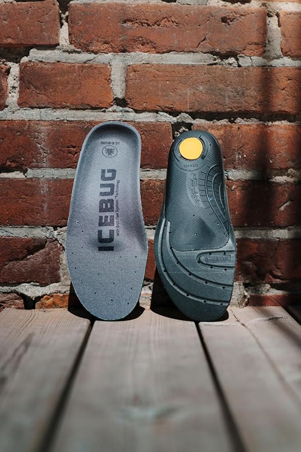 Icebug Comfort Insoles with Dynamic Arch Support, Charcoal High Arch, M 13