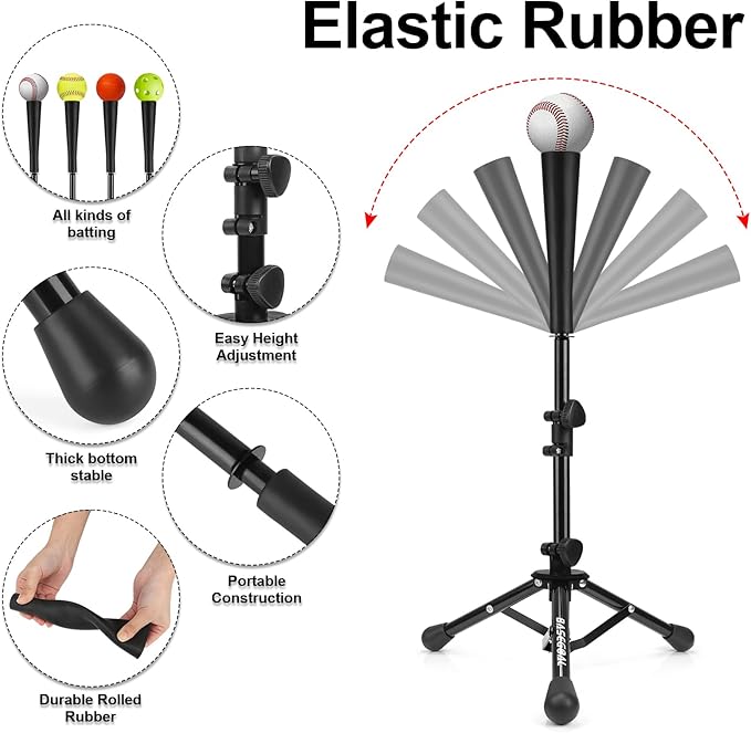 Baseball Tee for Kids,Youth Stand Set,Teeball Set,Youth Baseball,Softball Batting Tee Set,Easy Adjustable Height