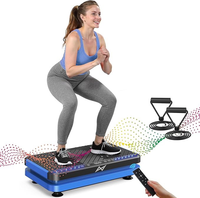 AXV Vibration Plate Fitness Platform Exercise Machine Vibrating Lymphatic Drainage Shaking Full Body Shaker Workout Vibrate Stand Shake Board Sport Gym for Weight Loss Fat Burner for Women Men