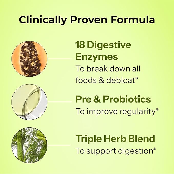 HUM Flatter Me Digestive Enzymes Bloating Supplement - Fast-Acting Bloat Relief for Digestive Health, Debloating Multi Enzyme, Bloat Pills, Anti Bloat Pills, Vegan 180 Servings
