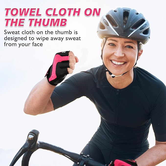 Cycling Gloves with Shock-Absorbing Pad, Extra Grip, Flexible Fit, Light Weight, Breathable for Men and Women Mountain Biking