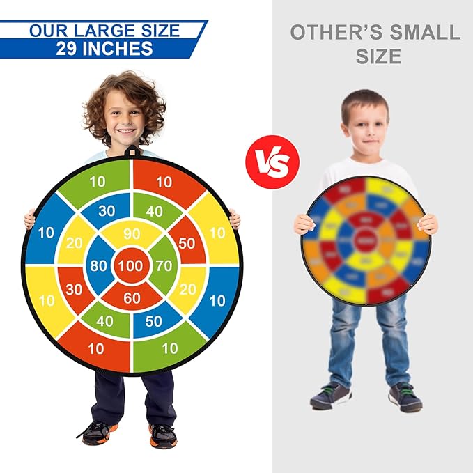 Dart Board for Kids, Darts Set Double-Sided Dart Board with Sticky Balls and Darts, Indoor Outdoor Sport Fun Party Play Parent-Child Activity Game Toys, Gifts for Boys and Girls Aged 3 to 12 Years