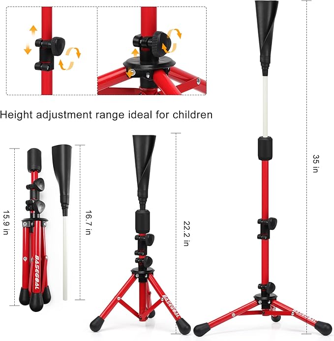 Baseball Tee for Kids,Batting Tee,Softball Tee,Youth Hitting Tee,Teeball Tee,Travel Tee,Easy Adjustable Height