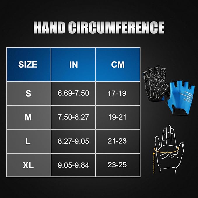 Cycling Gloves Bike Gloves for Men/Women Half Finger Biking Gloves Exercise Workout Gloves Suitable for Outdoor Sports, Gym, Weight Lifting, Rowing and Motorcycle