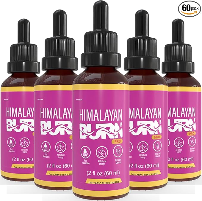 Himalayan Burn Pro Dietary Supplement, 2 fl oz, Natural Energy Blend, 60 Servings (5)