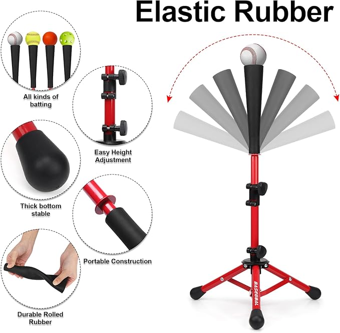 Baseball Tee for Kids,Youth Stand Set,Teeball Set,Youth Baseball,Softball Batting Tee Set,Easy Adjustable Height