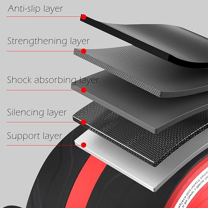 Abdominal Wheel Roller with Resistance Spring, 14.6"W Automatic Rebound Exercise Strength-Training Roller, Core Work-out Fitness Wheels with Knee Pad