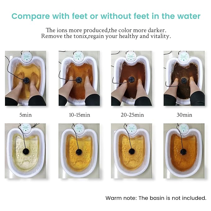 Foot Detox Machine, Portable Ionic Foot Bath Detox Machine, Ion Foot Spa Cleanser for Home Travelling USE with 10 Liners