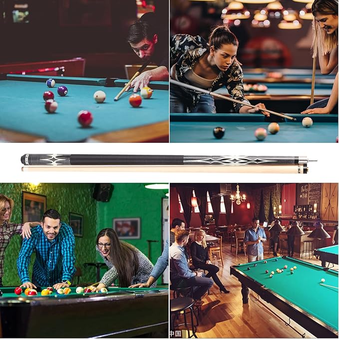 GSE Games & Sports Expert 58" 2-Piece Canadian Maple Hardwood Billiard Pool Cue Sticks for Men/Women, House or Commercial/Bar Use (Several Colors, Weight 18oz, 19oz, 20oz, 21oz Available)
