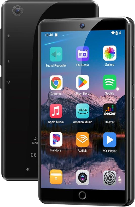 80GB MP3 Player with Bluetooth and Camera, Android 13 OS MP3 & MP4 Player with 4" Touchscreen and Speaker, Spotify Music Player with Audible, FM Radio, Amazon Music, Play Store