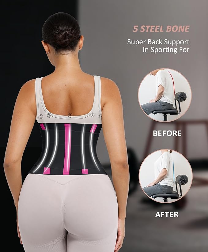 FeelinGirl Waist Trainer Belt Waist Cincher Trimmer Ab Belt Tummy Control Body Shaper with Triple Wrap Women and Men