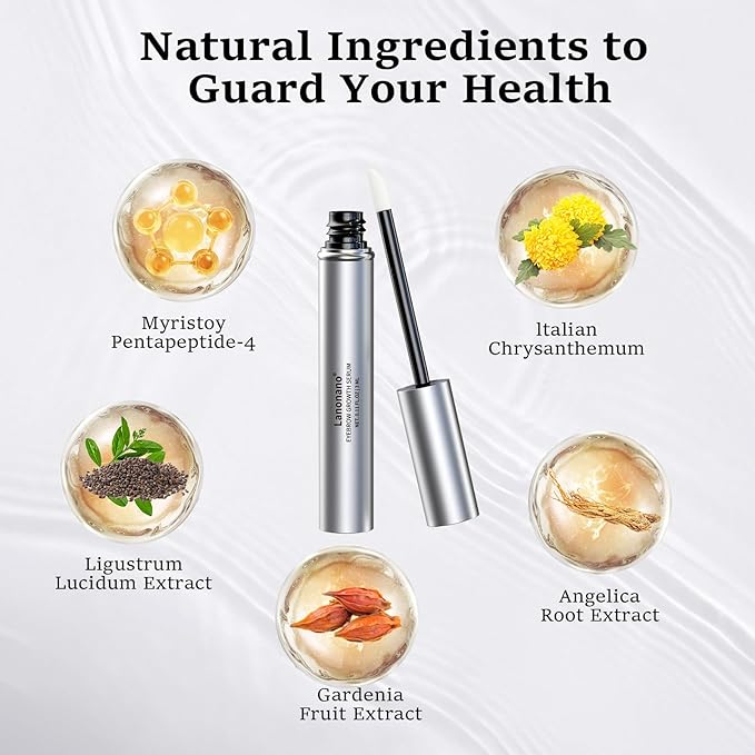 Eyelash and Eyebrow Serum Set for Thicker, Longer, Fuller Lashes and Brows, Vegan & Cruelty-Free, 0.2 Fl Oz（6ml）