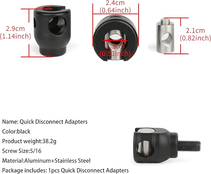 AMEYXGS Bow Stabilizer for Compound Bow, 6" 8" 10" 12" Rod Balance Bar with Damping System and Weights Shock Absorber for Compound Bow Archery Accessory