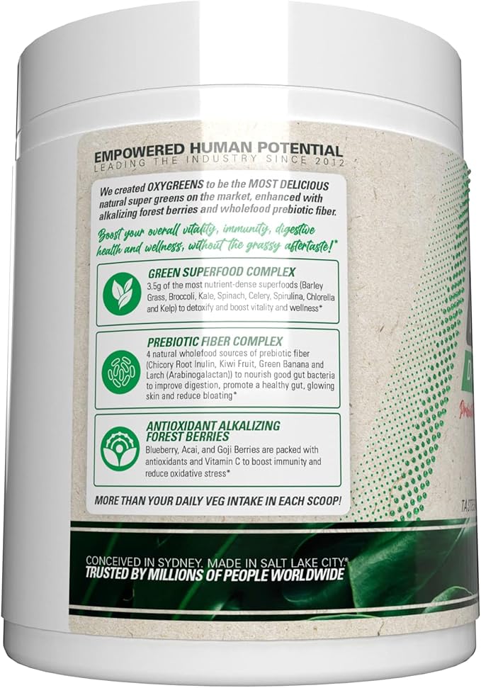 EHP Labs OxyGreens Super Greens Powder - Spirulina & Chlorella Superfood, Green Juice Powder & Greens Supplements with Prebiotic Fibre, Antioxidants & Immunity Support, 30 Serves (Guava Paradise)