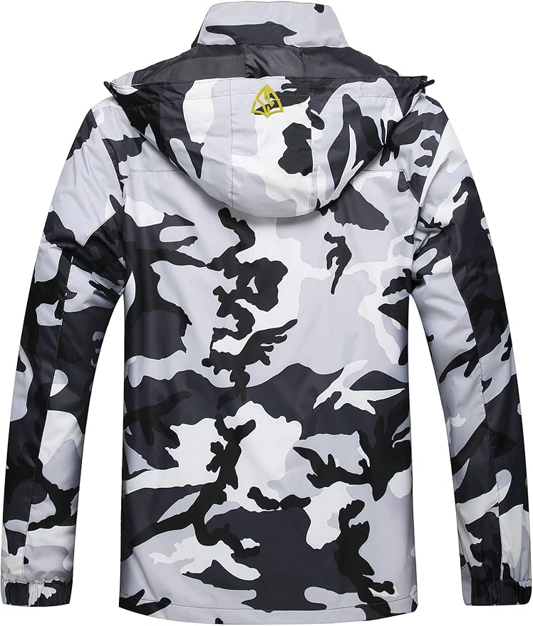 GIISAM Mens Windproof Jacket Waterproof Lightweight Mountain Sport Jacket for Men Hooded Windbreaker Raincoat