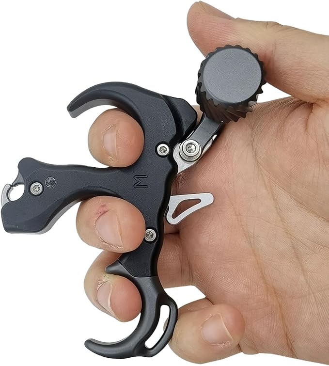 Compound Bow Aid Releaser with Wrist Straps and Adjustment Tool,Archery Release Aids with 3 Thumb Release Adjustable,Aluminum Alloy Aids.for Left and Right Handers.