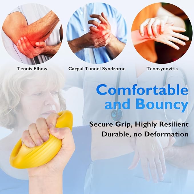 FitBeast Hand Exercise Balls - 3 Resistance Levels Stress Balls for Adults, Squeeze Balls for Hand Therapy, Rehabilitation, Arthritis, Muscle Building