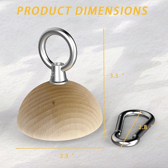 Grip Strength Training Beech Wood Pinch Block & Half-Sphere Ball with Loading Pin – Hand, Finger, Forearm Workout Set for Climbing, Lifting, Fitness Training