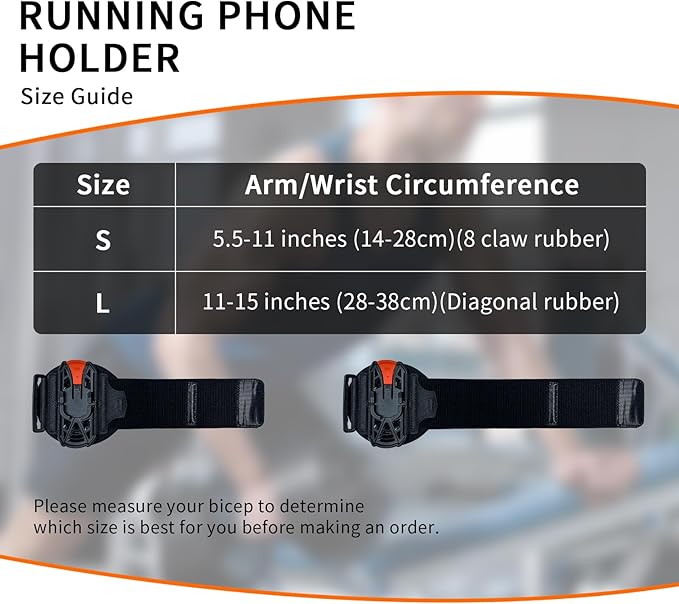 Armband Phone Holder 360° Rotation & Detachable, Compatible with iPhone 15/14/13/12/Pro/Pro ect., for Samsung, and More Fits 4''-6.5'' Phones Ideal for Walking Running
