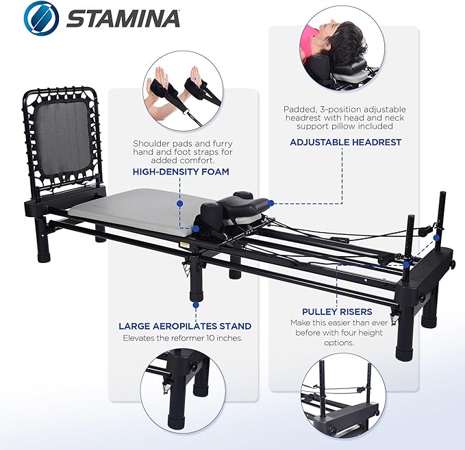 AeroPilates Reformer Home Workout Equipment, Pilates Machine w/Resistance