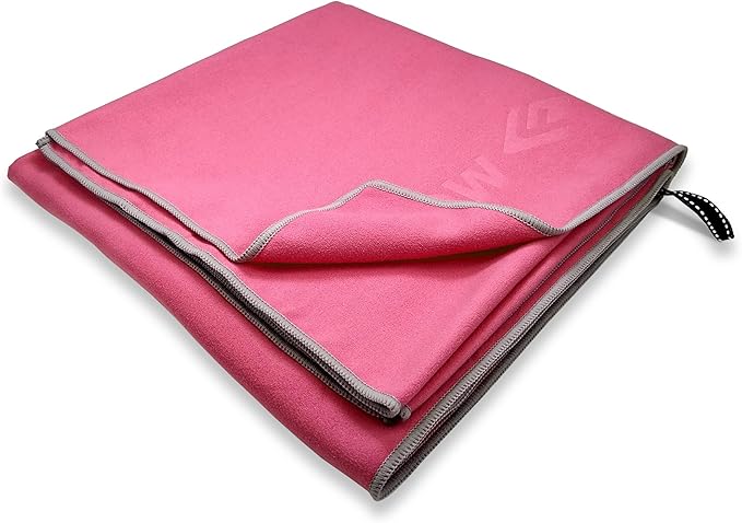 Flow Hydro Sport Towel - Quick Dry Swimming Towels in Microfiber for Swim, Pool, Triathlon, and Other Water Sports in Medium, Extra Large, and Hooded Sizes (Pink, X-Large (72" x 40"))