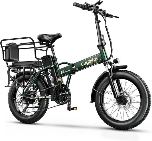 Foldable Electric Bike for Adults, 30+MPH, 48V 20Ah Removable Lithium Battery up to 80Miles, 20" Fat Tire 1000W Peak Motor Dirt Ebike Adult Electric Bicycle for Commute Beach Mountain E Bike