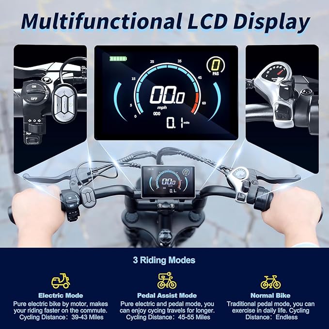 Electric Bike for Adults, Fat Tire EBike, 36V 10.4Ah Removable Battery, 500W Upgrade Motor, 20MPH Commuter Bike, V8 Mini Electric Bicycle for Mountains, Snow, Sand, Road