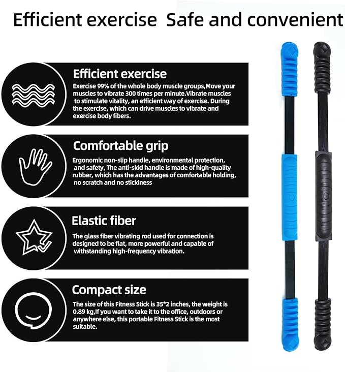 Elastic Fitness Stick Elastic Bar Body Exercise Bar Muscle Training for Exercise Tremor Stick Shoulder Rehabilitation Physical Therapy, Aerobics,Body Shaping Home Gym Yoga, Pilates