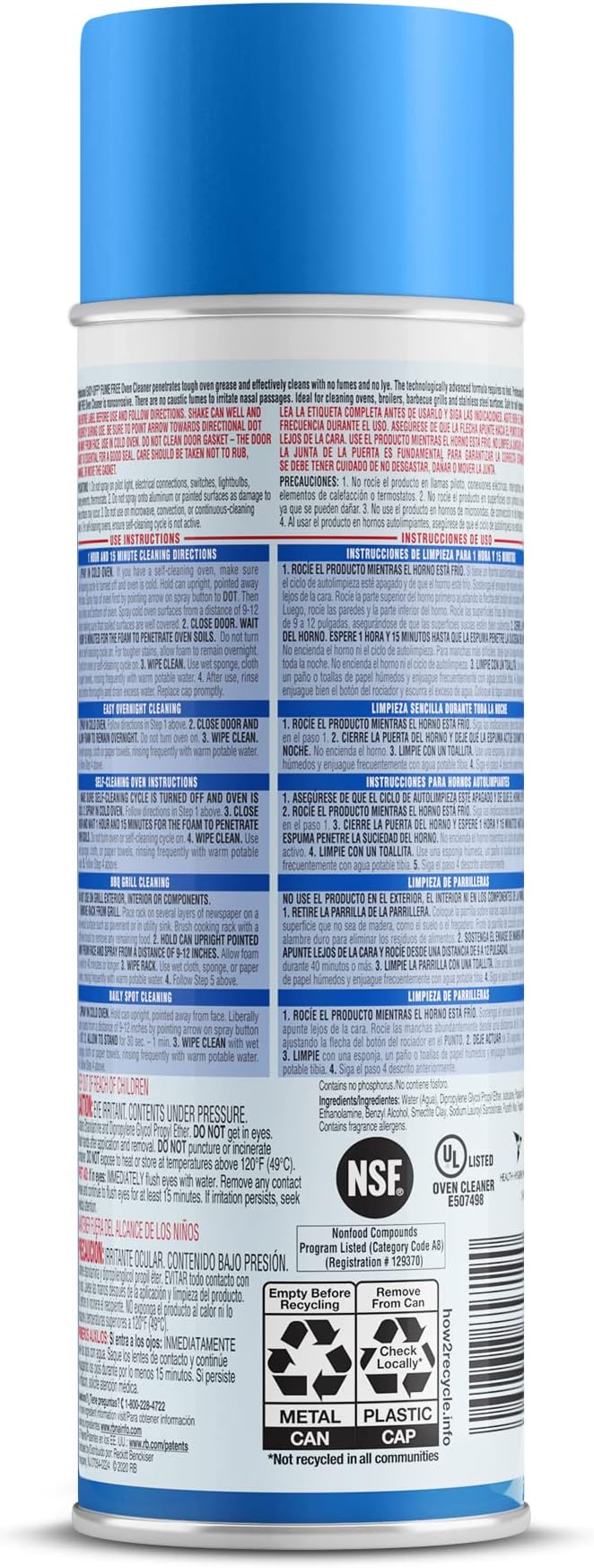 Easy-Off Fume Free Oven Cleaner Spray, Lemon, 24oz, Removes Grease