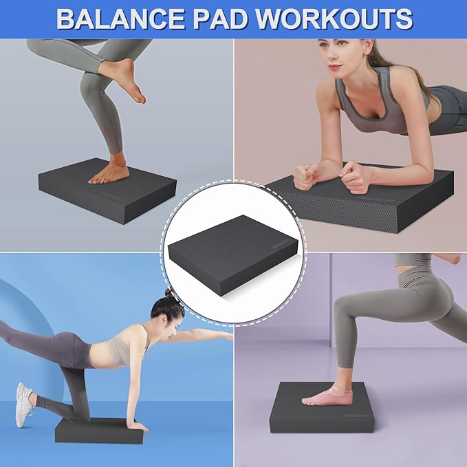 Balance Pad 19.8 * 15.7 * 2.4",XL Balance Pad for Physical Therapy,Extra Large Foam Balance Board Stability Pad for Rehabilitation Core Training Stretching Mobility