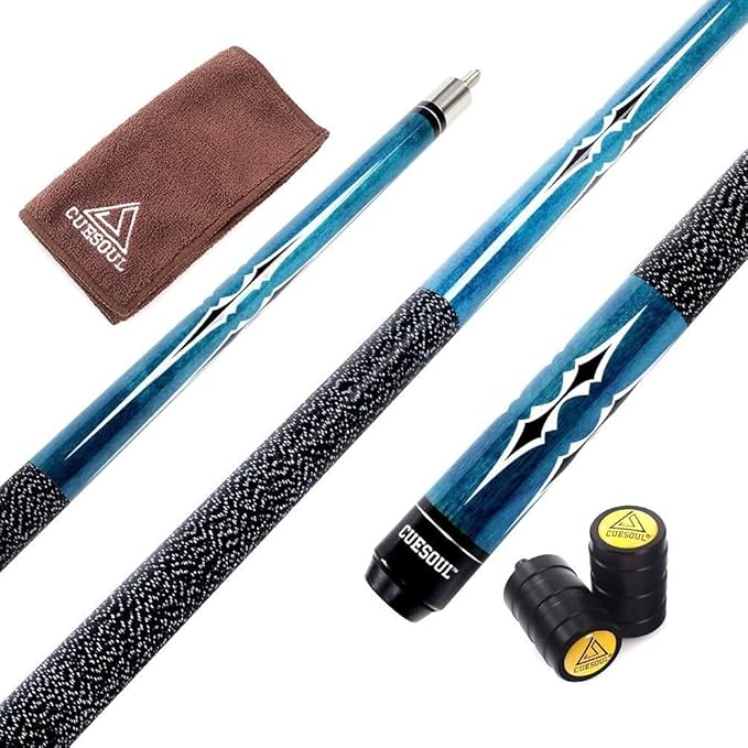 CUESOUL 58 Inch 19oz/20oz Maple Billiard Stick Pool Cue Set 11.5mm/13mm Tip[Weight Adjustable]