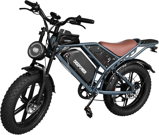 DEEPOWER Electric Bike for Adults,1500W/3500W Peak Motor 30MPH 35-180 Miles Electric Dirt Bike,Dual Suspension Ebikes for Adults, 20" Fat Tire E Bike with 624-2880Wh Battery,UL 2849 Tested