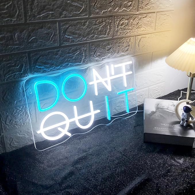 Do It Don't Quit Neon Sign USB Powered with Dimmable Switch for Wall Background Decor Room Decoration Inspirational Wall Art Office Bar Gym Parties Events Birthday Party 16.5x9 in
