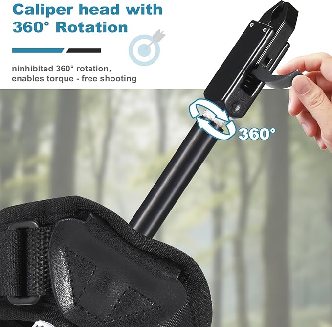 Compound Bow Release Aid Trigger, Professional Adjustable Wristband Archery Thumb Releases Buckle for Hunting Shooting Accessories, Black Wrist Strap