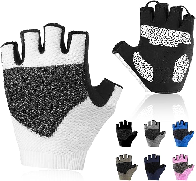Cycling Gloves for Men Women, Half Finger Bike Gloves for Biking, Gym, Weight Lifting, Rowing, Riding, Outdoor Sports